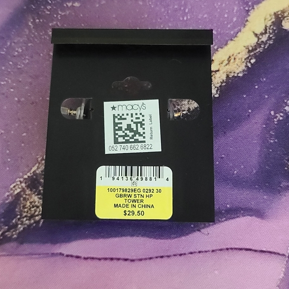 INC I.N.C.International concepts gold and brown rhinestone hoop earrings NWT - Picture 2 of 2